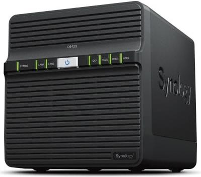 Synology DiskStation DS423, Tower, 4-Bays 3.5'' SATA HDD/SSD, CPU 4-core 1.7 GHz, 2 GB DDR4 non-ECC, 2 x 1GbE RJ-45, 2 X USB 3.2, 2.21 kg, 2y