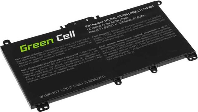 Green Cell (HP163) baterija 3400 mAh,11.55V HT03XL do HP 240 G7 245 G7 250 G7 255 G7, HP 14 15 17, HP Pavilion 14 15
