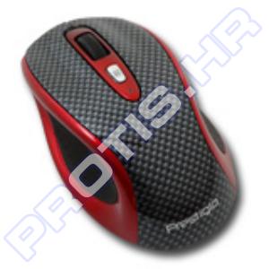 Miš Prestigio Bluetooth PJ-MSL2B laser mouse (Wireless, Laser, 4btn, Carbon/Red) Retail, 1-pk