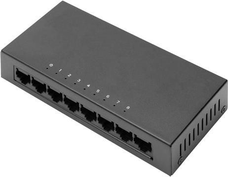 DIGITUS DN-80069 - switch - metall housing - 8 ports - unmanaged