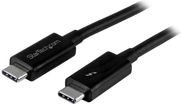 StarTech.com 20Gbps Thunderbolt 3 Cable - 3.3ft/1m - Black - 4k 60Hz - Certified TB3 USB-C to USB-C Charger Cord w/ 100W Power Delivery (TBLT3MM1M) - Thunderbolt cable - 1 m