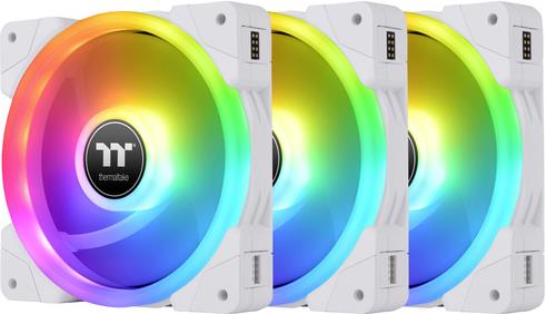 120mm Thermaltake SWAFAN EX12 RGB PC Cooling Fan White TT Premium Edition 3 Pack