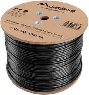 U/UTP kabel Cat.5e 4x2xAWG24/1 solid Cu, PE outdoor, crni, pak. 305m cijena po metru- mogucnost kupnje samo cijelog koluta 305m