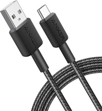 Anker 322 pleteni kabel USB-A na USB-C, 0.9m, crni, A81H5G11