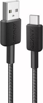 Anker 322 pleteni kabel USB-A na USB-C, 1.8m, crni, A81H6G11