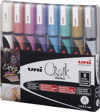 Marker Uni pwe-5m kreda metallic 8/1 pak