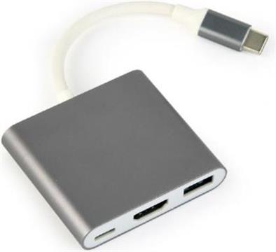 Gembird USB type-C multi-adapter, Space Grey