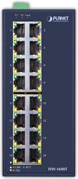 Planet Industrial 16-Port (16x100Mbps RJ45) Switch (-40~75C), unmanaged