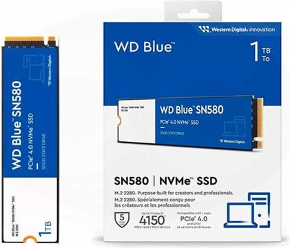 WD Blue 1TB SN580 NVMe SSD PCIe Gen4 x4