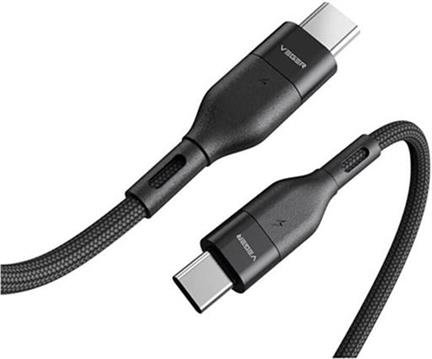 VEGER CC01 braided cable USB-C to USB-C, 60W, 1.2 m, black.