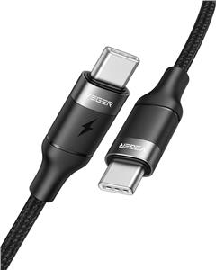 VEGER CC02 braided USB-C to USB-C cable, 100W, 1.5m, black.