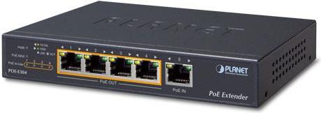 Planet 1-Port Ultra PoE to 4-Port 802.3af at Gigabit PoE Extender