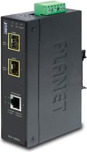 Planet Industrial 10 100 1000T to 2-port 100 1000X SFP Media Converter