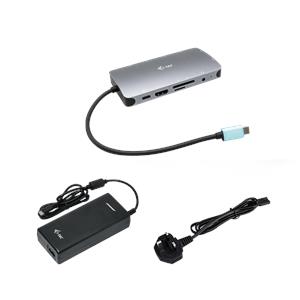 i-tec USB-C Metal Nano Docking Station HDMI VGA LAN Audio Czytnik kart Power Delivery 100 W + Universal Charger 112W - Stacja dokująca