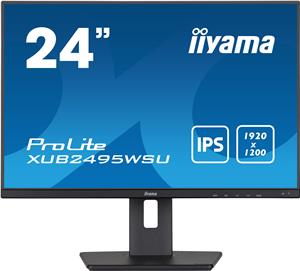61cm/24" (1920x1080) Iiyama ProLite XUB2495WSU-B5 60Hz IPS 5ms HDMI VGA DP LS 16:10 Black