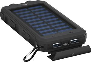 Powerbank solarni GOOBAY 8000mAh, 2xUSB-A 2.0, micro-USB PD,s LED svijetlom i kompasom, crni