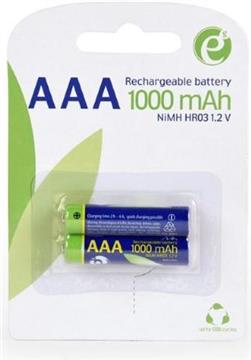 Gembird Ni-MH rechargeable AAA batteries, 1000mAh, 2pcs blister pack