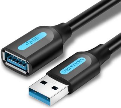 Vention USB 3.0 A Male to A Female Extension Cable 2M Black PVC Type