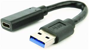 Gembird USB 3.1 AM to Type-C female adapter cable, 10 cm, black