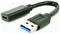 Gembird USB 3.1 AM to Type-C female adapter cable, 10 cm, black