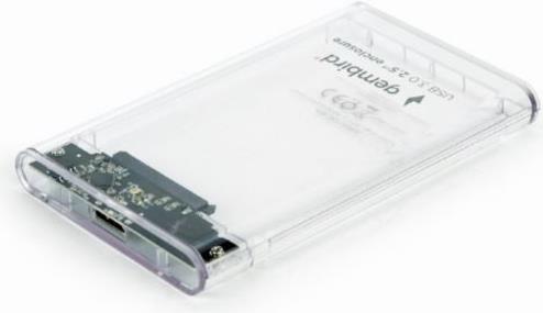 Gembird USB 3.0 2.5'' enclosure, for 9.5 mm drive, transparent plastic