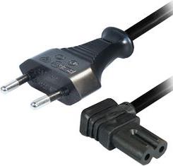 Transmedia AC Power Cord 1,5m, Angled