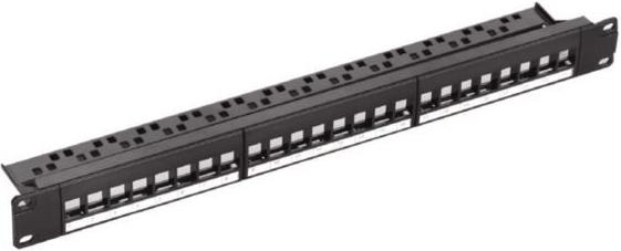 NaviaTec Cat6 Unshielded 24-Port Patch Panel, 1U with keystones