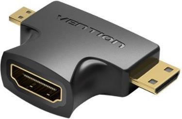 Vention 2 in 1 Mini HDMI and Micro HDMI Male to HDMI Female Adapter Black