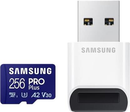 Samsung Pro PLUS microSDXC 256GB UHS-I U3 [Zapis 130MB/s Odczyt 180MB/s] z czytnikiem