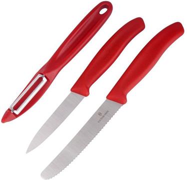 Victorinox Swiss Classic zestaw do jarzyn z obieraczką 3-elementowy crvena