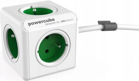 PowerCube Extended 5 gniazd 1.5m zelena