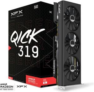 XFX AMD RX-7700XT QICK319 BLACK 12GB GDDR6 192bit, 2599 MHz / 18 Gbps, 3x DP, 1x HDMI, 3 fan, 2 slot
