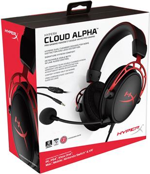 HP HyperX Cloud Alpha slušalica za igranje - Over-Ear - crna/rot -