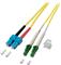 Opt. prespojni kabel LC-APC/SC duplex 9/125µm OS2, LSZH, žuti, 20,0 m