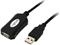 USB 2.0 kabel A->A M/Ž 5,0 m, aktivni, crni