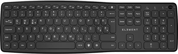 Keyboard ELEMENT ERGO S wireless + Bluetooth / backlit / low-profile / rechargeable (black)