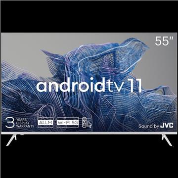 55', UHD, Android TV 11, White, 3840x2160, 60 Hz, Sound by JVC, 2x12W, 83 kWh/1000h , BT5.1, HDMI ports 4, 24 months