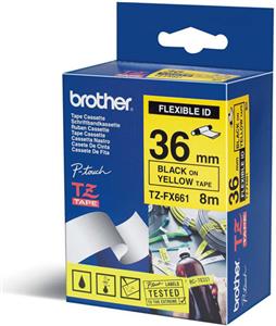 Brother Flexitape TZe-FX661 - 36 mm x 8 m - Black on Yellow