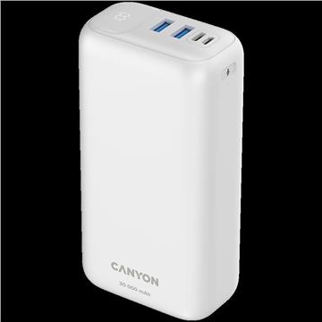 CANYON PB - 301, Power bank 30000mAh Li-poly battery, Input Micro: DC5V/2A, 9V/2A Input Type c PD : DC5V/3A, 9V/2A, Output Type C PD:5V/3A,9V/2.2A,12V/1.5AOutput USB A1+USBA 2 : 5V3A,5V/4.5A,4.5V/5A,