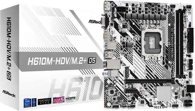 ASRock MB H610M-HDV/M.2+, S.1700, DDR5/5600MHz, PCIe 4.0, G-LAN, VGA/DP/HDMI, mATX