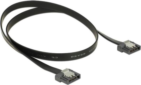 Cable SATA FLEXI 6 Gb/s 20 cm black metal