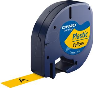 DYMO LetraTag-Band, plastična 12mm x 4m crna->gelb