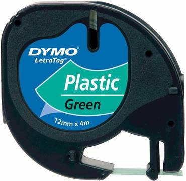 DYMO LetraTag-Band, plastična 12 mm x 4 m crno->zelena