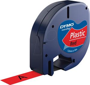 DYMO LetraTag-Band, plastična 12 mm x 4 m crna->rot