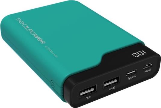 RealPower Powerbank PB-10000 PD+ Midnight Green 10.000mAh