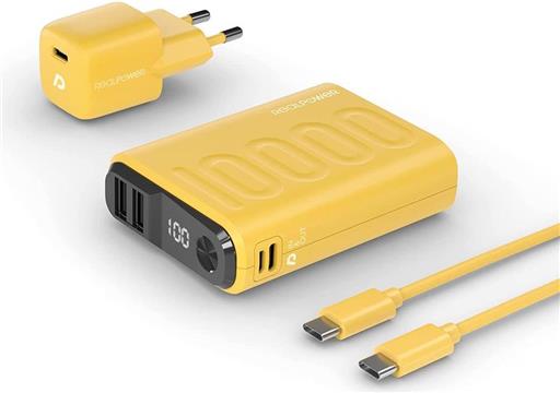 RealPower Powerbank PB-10000 Set gelb 10.000mAh
