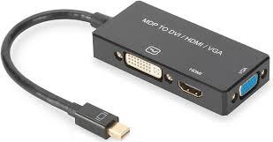 DIGITUS DisplayPortkonverterkabel mDP->HDMI+DVI+VGA 0.2m