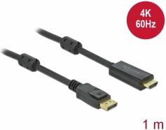 DELOCK DisplayPort 1.2 > HDMI Kabel 4K 60Hz 1,0m aktiv