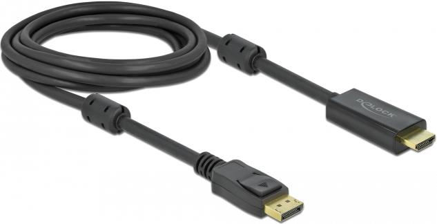 DELOCK DisplayPort 1.2 > HDMI Kabel 4K 60Hz 2,0m aktiv