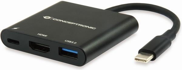 CONCEPTRONIC Dock USB-C ->HDMI,USB3.0,60WPD 4K30Hz 0.15m sw